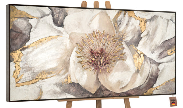 Stilfuldt akrylmaleri med blomstermotiv “Malve”