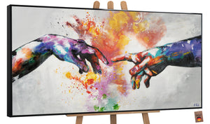Håndmalet akryl maleri med ramme "Galaktisk" abstrakt kunst