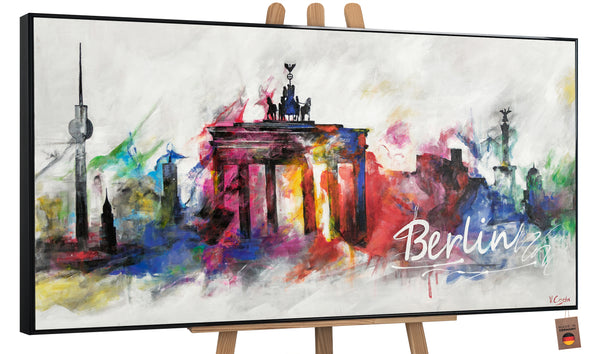 Originalt håndmalet akryl maleri "Berlin" moderne vægkunst