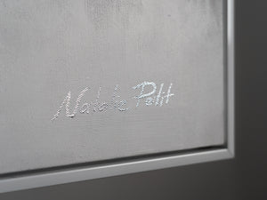 Lysende vægkunst med ramme “Himmelsk Skønhed” – natmaleri med bjerglandskab