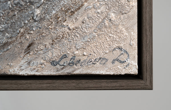 Vægkunst med ramme “Verdenskort på lærred” – lysende kunstværk med struktur