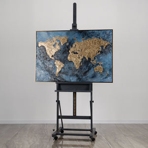 "Magisk Kort" – natlysende verdenskort som håndmalet vægkunst