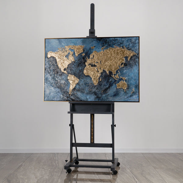 "Magisk Kort" – natlysende verdenskort som håndmalet vægkunst