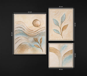 Kleine Bilder set texturierte Abstrakte Landschaft kunst auf Leinwand mit Rahmen