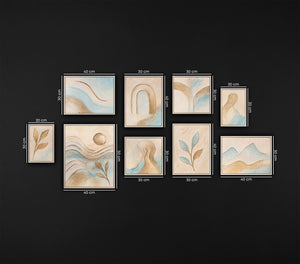 Kleine Bilder set texturierte Abstrakte Landschaft kunst auf Leinwand mit Rahmen