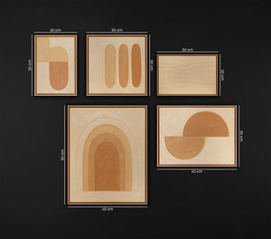 Strukturpaste Bilder set mit Rahmen Skandinavische handgemalt Kunst