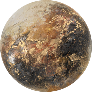 Rundt efterlysende maleri "Venus" – Planetinspireret vægkunst i akryl