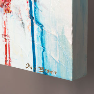 "Floden af Energi" håndmalet akrylmaleri på lærred moderne vægdekoration 115x50cm