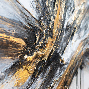 "Floden af Kraft" abstrakt håndmalet akrylmaleri på lærred 115x50cm