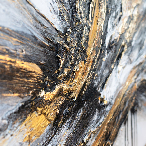 "Floden af Kraft" abstrakt håndmalet akrylmaleri på lærred 115x50cm