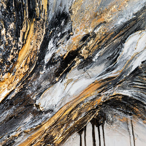 "Floden af Kraft" abstrakt håndmalet akrylmaleri på lærred 115x50cm