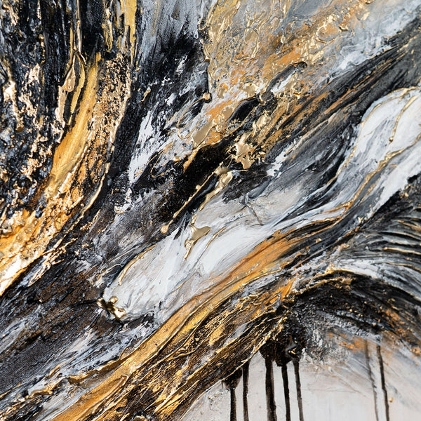 "Floden af Kraft" abstrakt håndmalet akrylmaleri på lærred 115x50cm