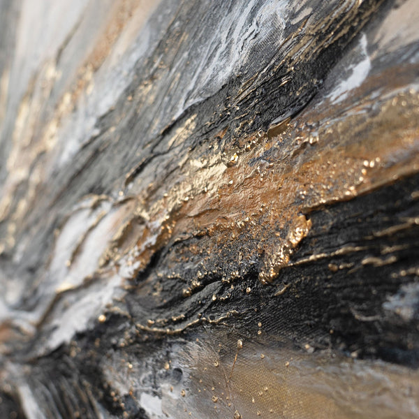 "Floden af Kraft" abstrakt håndmalet akrylmaleri på lærred 115x50cm