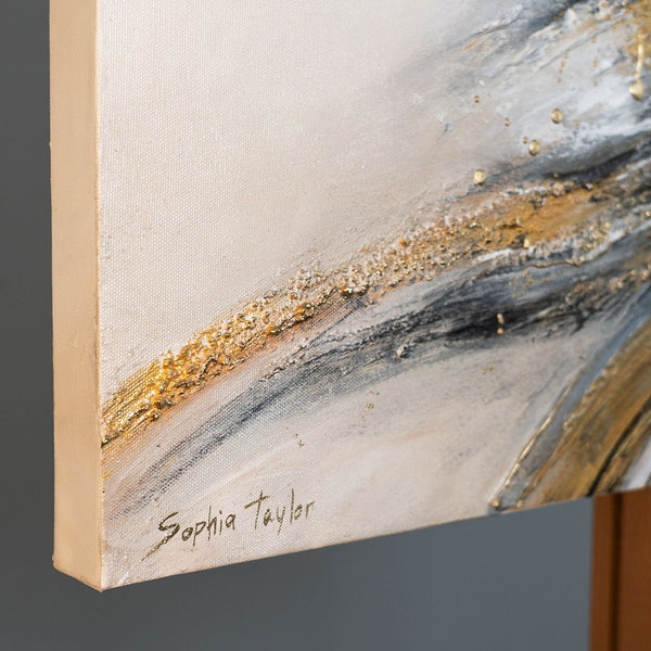 "Floden af Kraft" abstrakt håndmalet akrylmaleri på lærred 115x50cm