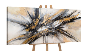 "Floden af Kraft" abstrakt håndmalet akrylmaleri på lærred 115x50cm