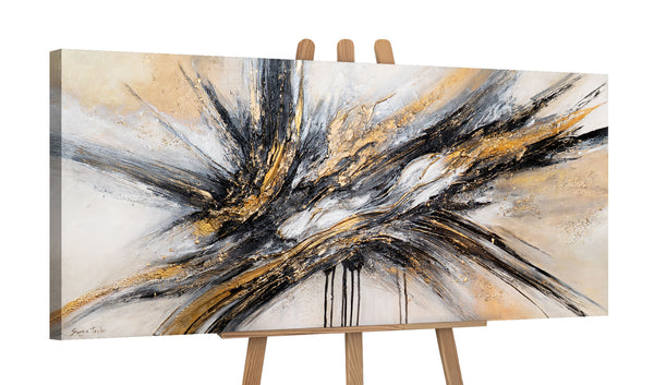 "Floden af Kraft" abstrakt håndmalet akrylmaleri på lærred 115x50cm