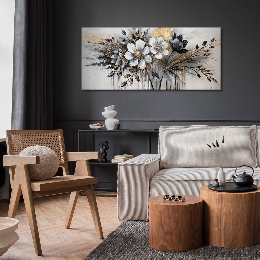 Håndmalet akrylmaleri på lærred "Farvernes glød" 115x50cm