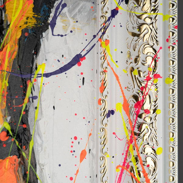 Abstraktes Portrait Acrylmalerei Handgemalt Relief Kunst