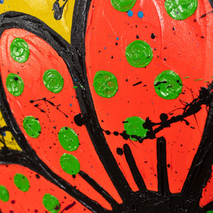 Moderne vægbilleder på lærred – Håndmalet abstrakt kunst „Blomsterfest“