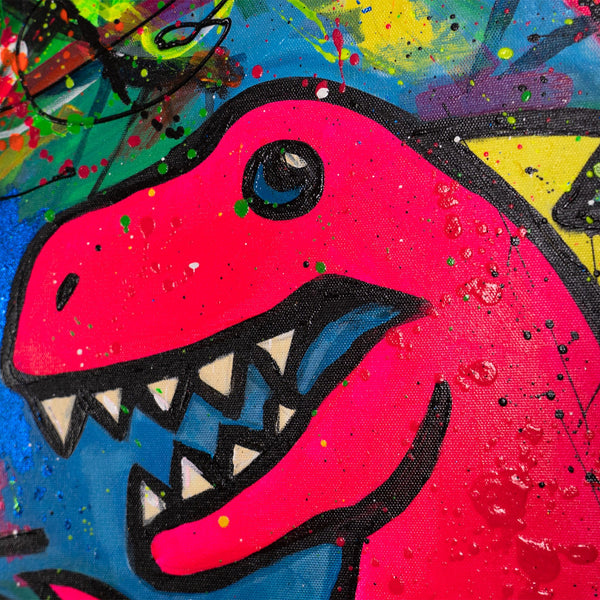 Moderne vægkunst – Farverigt Pop Art håndmalet billede „Sjov“