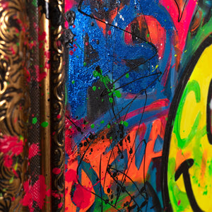 Moderne vægkunst – Farverigt Pop Art håndmalet billede „Sjov“
