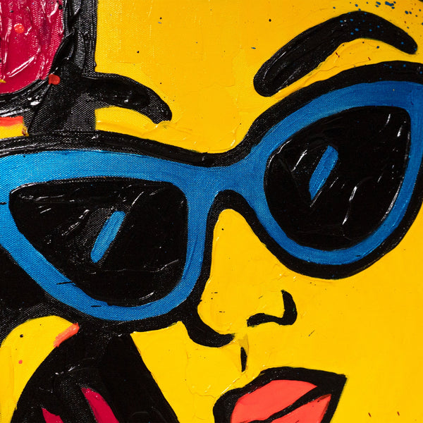 Abstrakt Maleri Pop-Art – Farverige Billeder til Stue Dekoration „Miss WOW“
