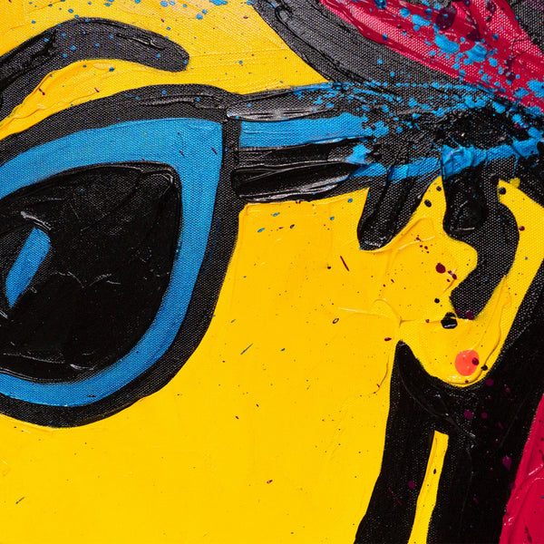 Abstrakt Maleri Pop-Art – Farverige Billeder til Stue Dekoration „Miss WOW“
