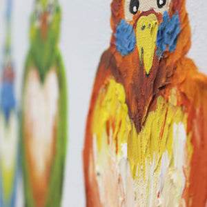 acrylbilder kinderzimmer Detailansicht bunter Federstruktur