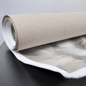 crylbild mit weißen Blüten auf Leinwand, Gesamtansicht