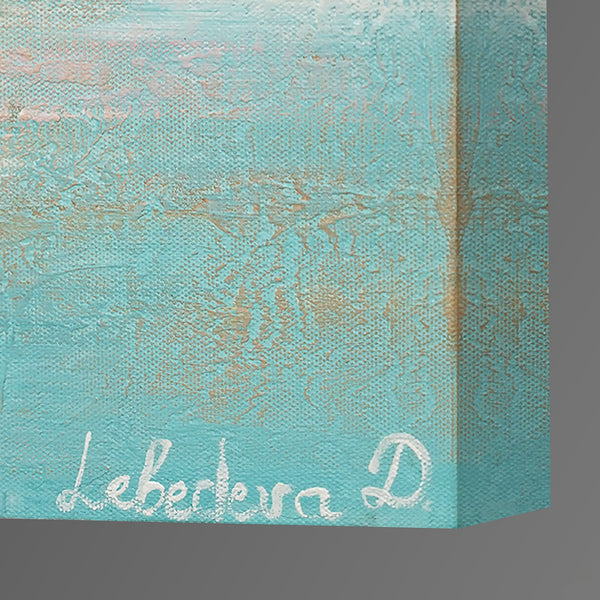 Håndmalede akrylmalerier abstrakt havlandskab "Sejlskibe"