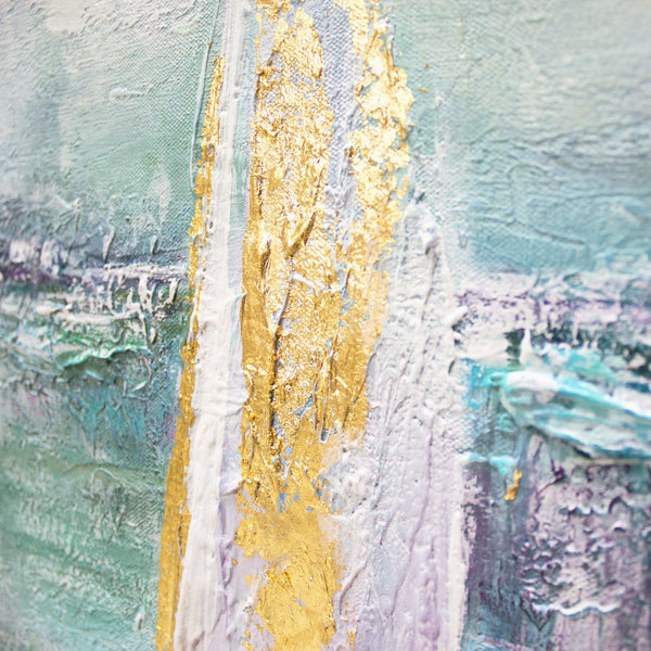 acrylbilder abstrakt modern Detail der Acrylstruktur mit Blau und Gold