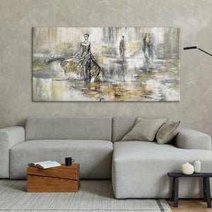 Håndmalede akrylbilleder på lærred med ramme „Modeshow“