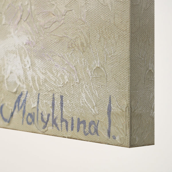 Abstrakt landskabsmaleri håndmalet "Havets Tusmørke"