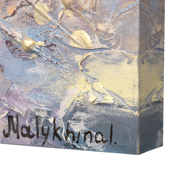 Abstrakte blomster malerier "Forårsbegyndelse" 150x50