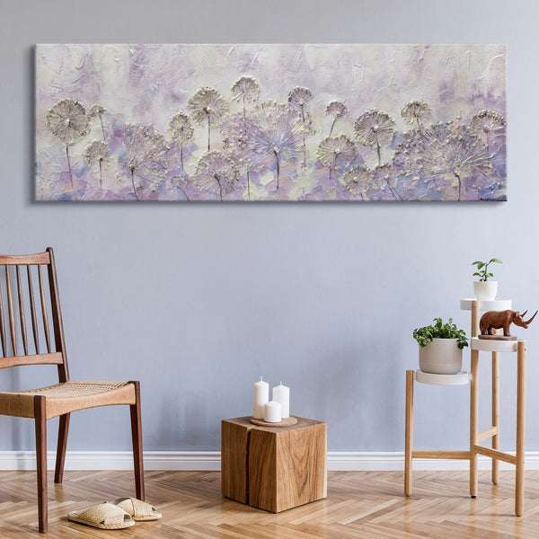 Blomster maleri på lærred "Forårsbegyndelse" med ramme i moderne stil