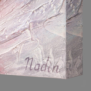 Blomster maleri på lærred "Gylden Pæon" til moderne vægdekoration