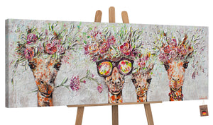 Acrylmalerier "Giraffer" med ramme i moderne stil
