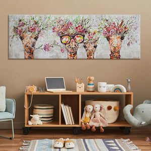 Acrylmalerier "Giraffer" med ramme i moderne stil