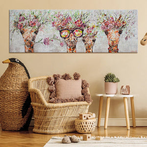 Acrylmalerier "Giraffer" med ramme i moderne stil