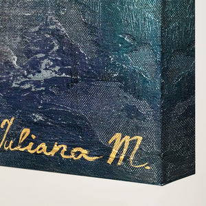 Moderne malerier "Fragmenter" med ramme til stuen