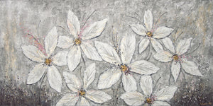 Moderne akrylmalerier med struktur "Blomsterparadis"