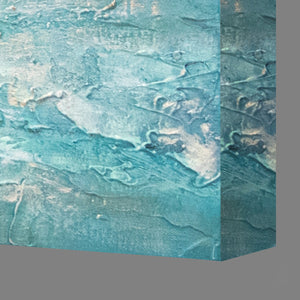 Originalt akrylmaleri med ramme “Havblå”