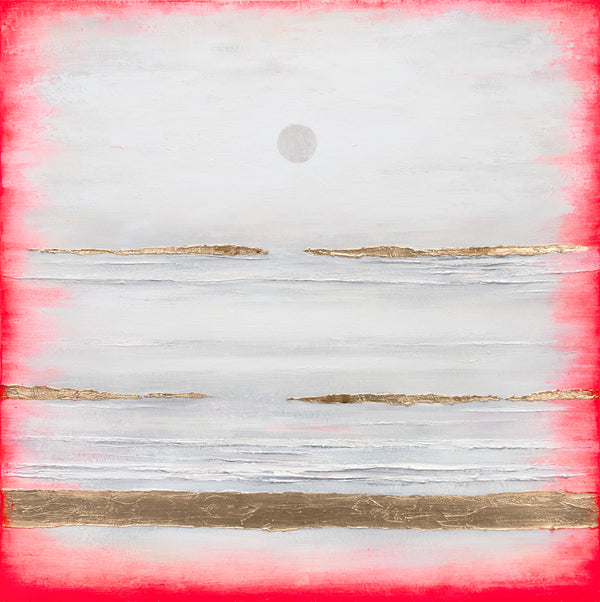 Minimalistisk kunst akrylmaleri "Drøm" 100x100cm