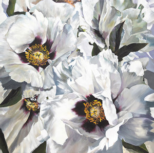 Handgemaltes Blumenbild auf Leinwand