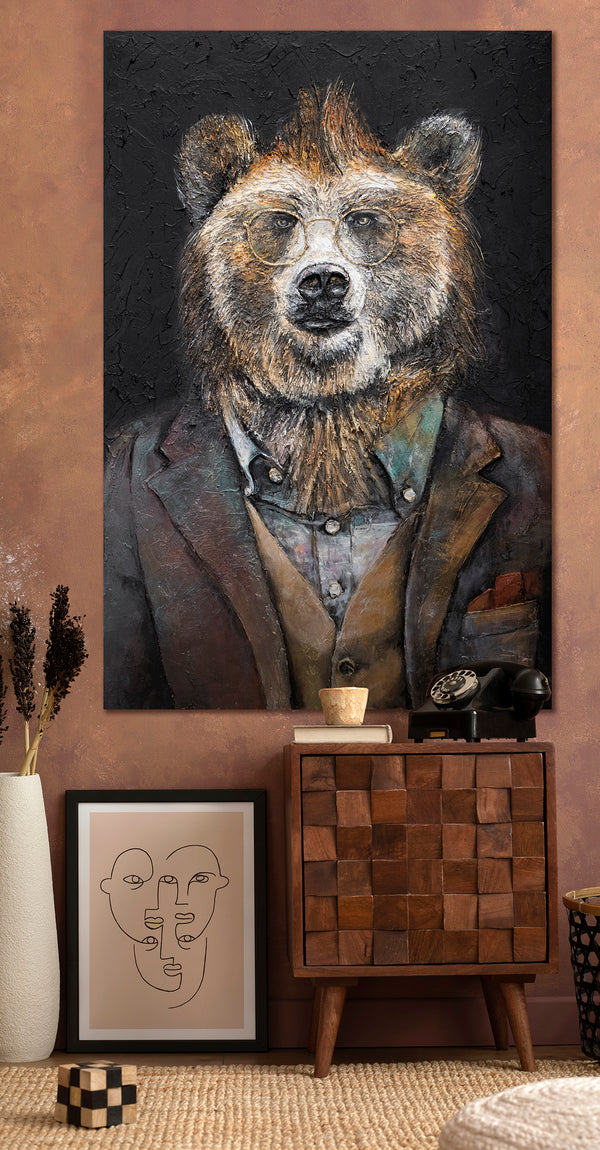 Håndmalede billeder dyr "Styrke" 120x80cm