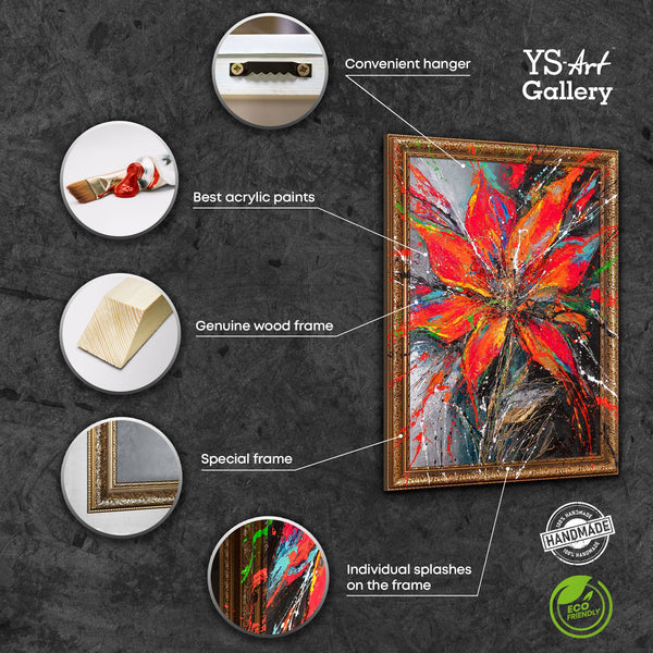 Acryl Leinwandbild Blume moderne Wanddeko im Interieur