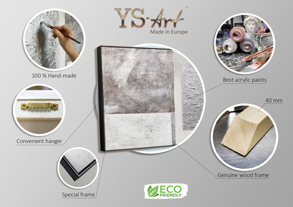 Acrylbild Grau Weiss Strukturmalerei Handgemalt modern