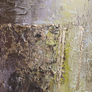 Acrylstruktur Gold Grau Handgemalt Relief Oberfläche