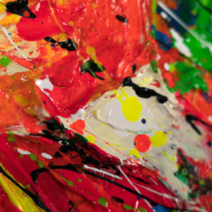 Moderne Wandkunst Auge Acrylbild Neonfarben Struktur