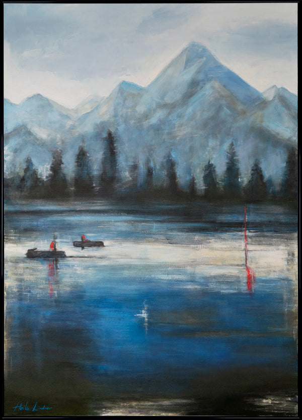 Modernes Acrylbild Landschaft Berge Handgemalt